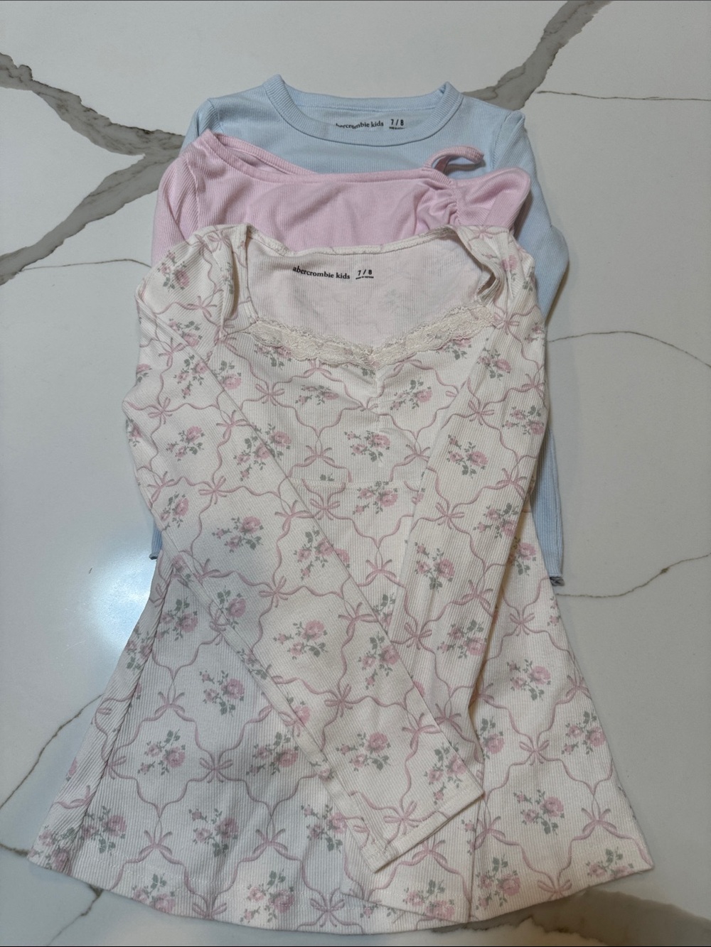Girls abercrombie kids bundle soft long-sleeved tops size 7/8